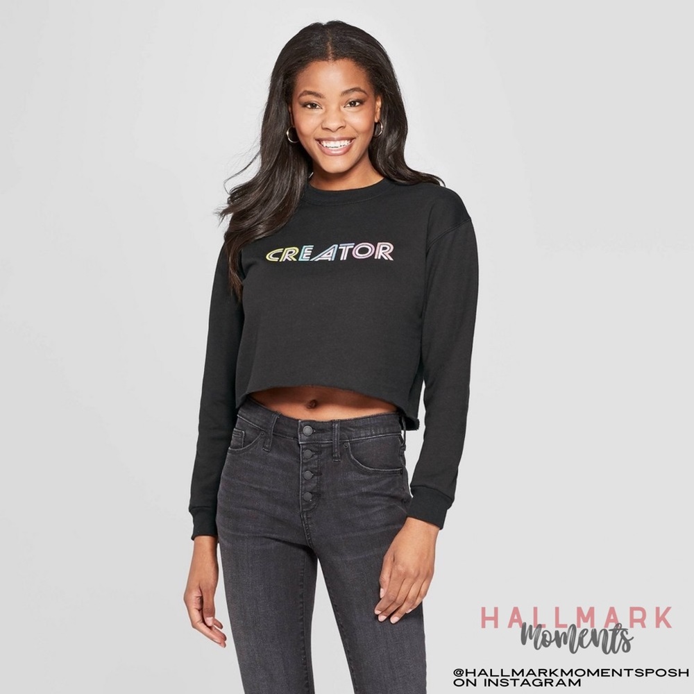 {Freeze} Neon Creator Cropped Crew Sweatshirt